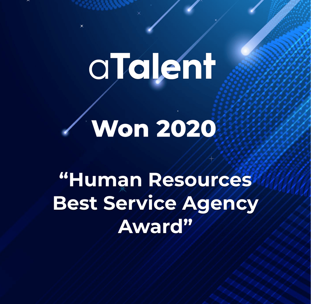 aTalent Won 2020"Human Resources Best Service Agency Award"!
