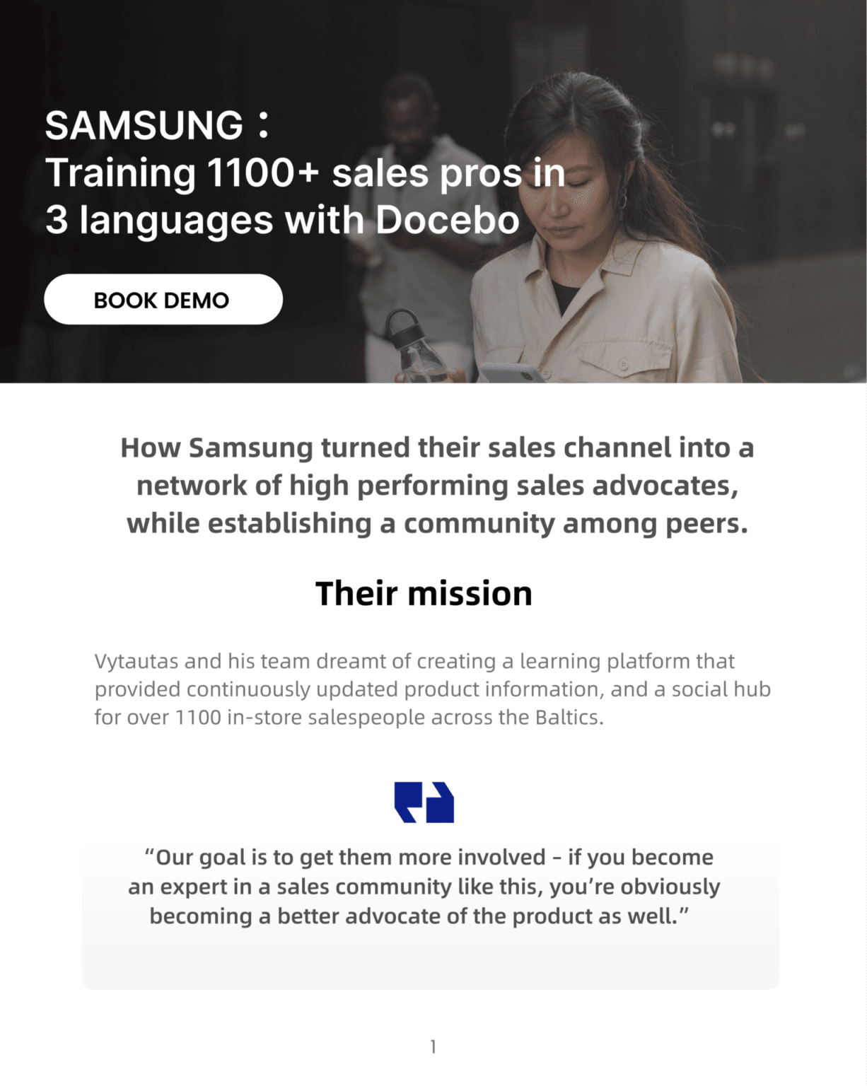 Download the case study to unlock how Docebo helped Samsung to get the results below: